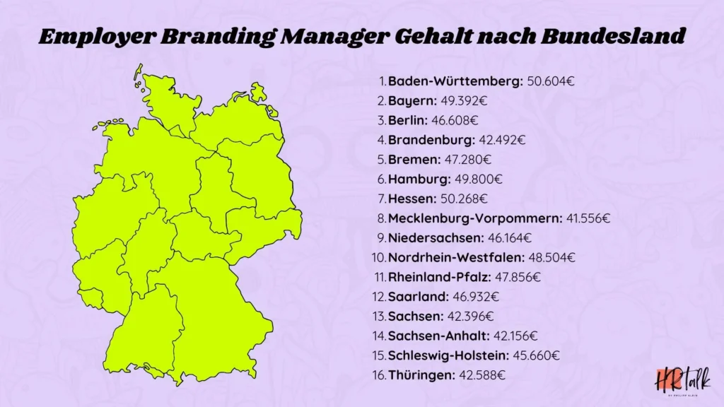 Employer Branding Manager Gehalt Bundesländer | Employer Branding Specialist Gehalt Bundesländer