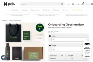 Vanilla und Pepper Onboarding Box Vergleich | Onboarding Boxen für Matrbeiter | Mitarbeitergeschenke