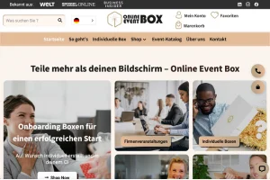 Online Event Box Onboarding Box Vergleich | Onboarding Boxen für Matrbeiter | Mitarbeitergeschenke